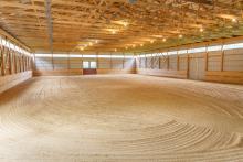 Red & Grey Metal Horse Barn Indoor Arena