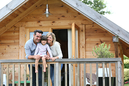 Family At Cabin