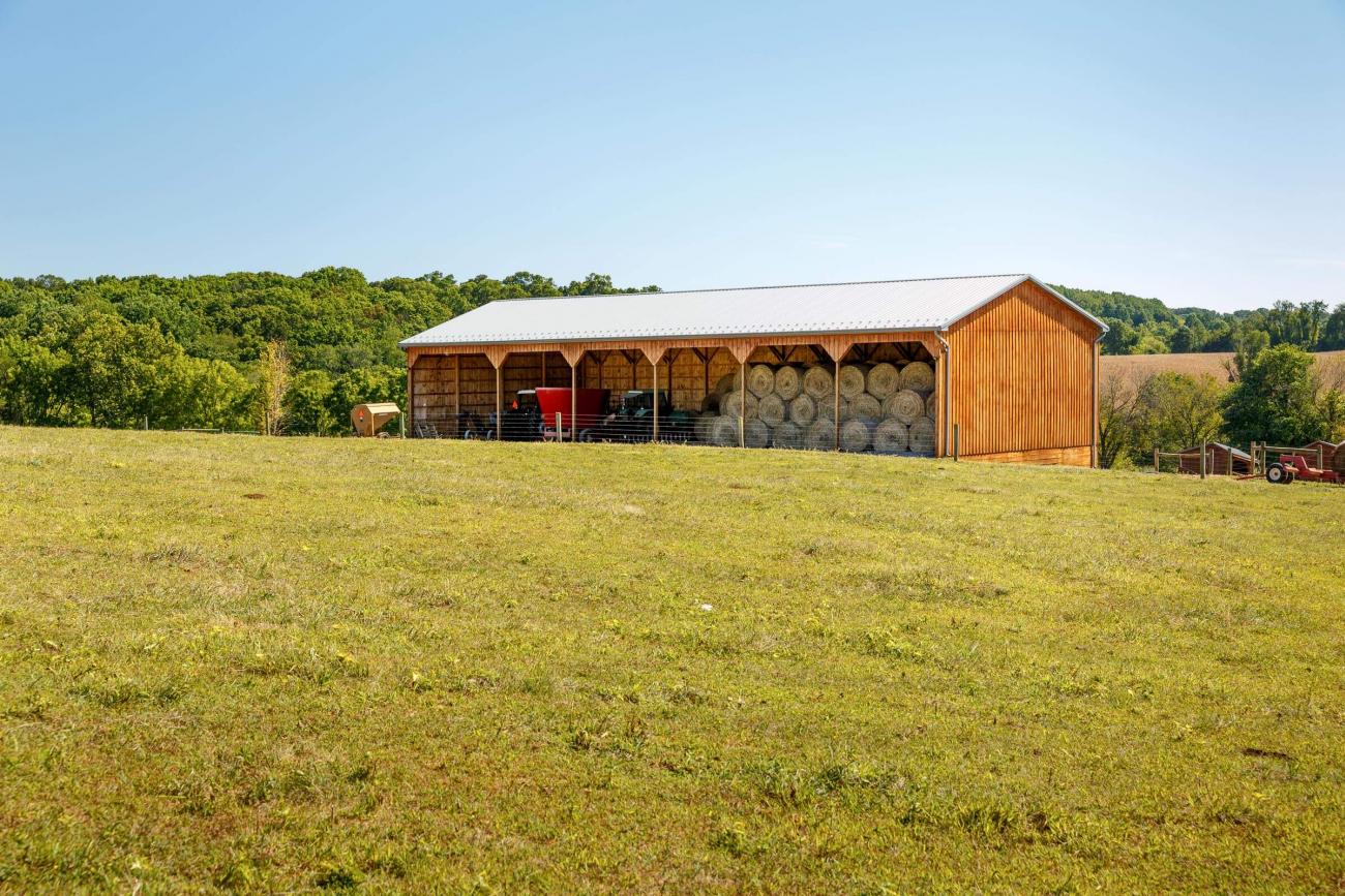 Wooden Hay &amp; Tractor Barn
