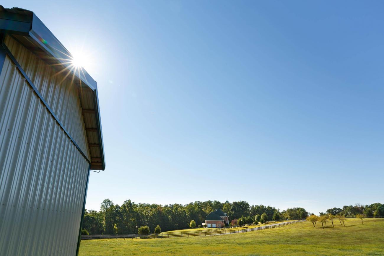 Green Metal Roof Run-In Shed