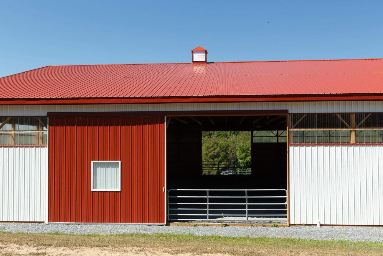 Red Metal Roof Horse Arena