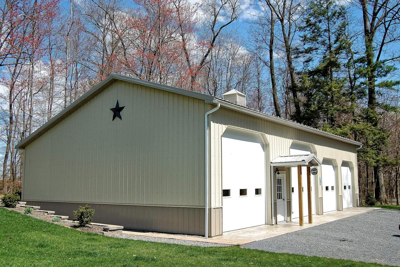 Tan Metal Garage