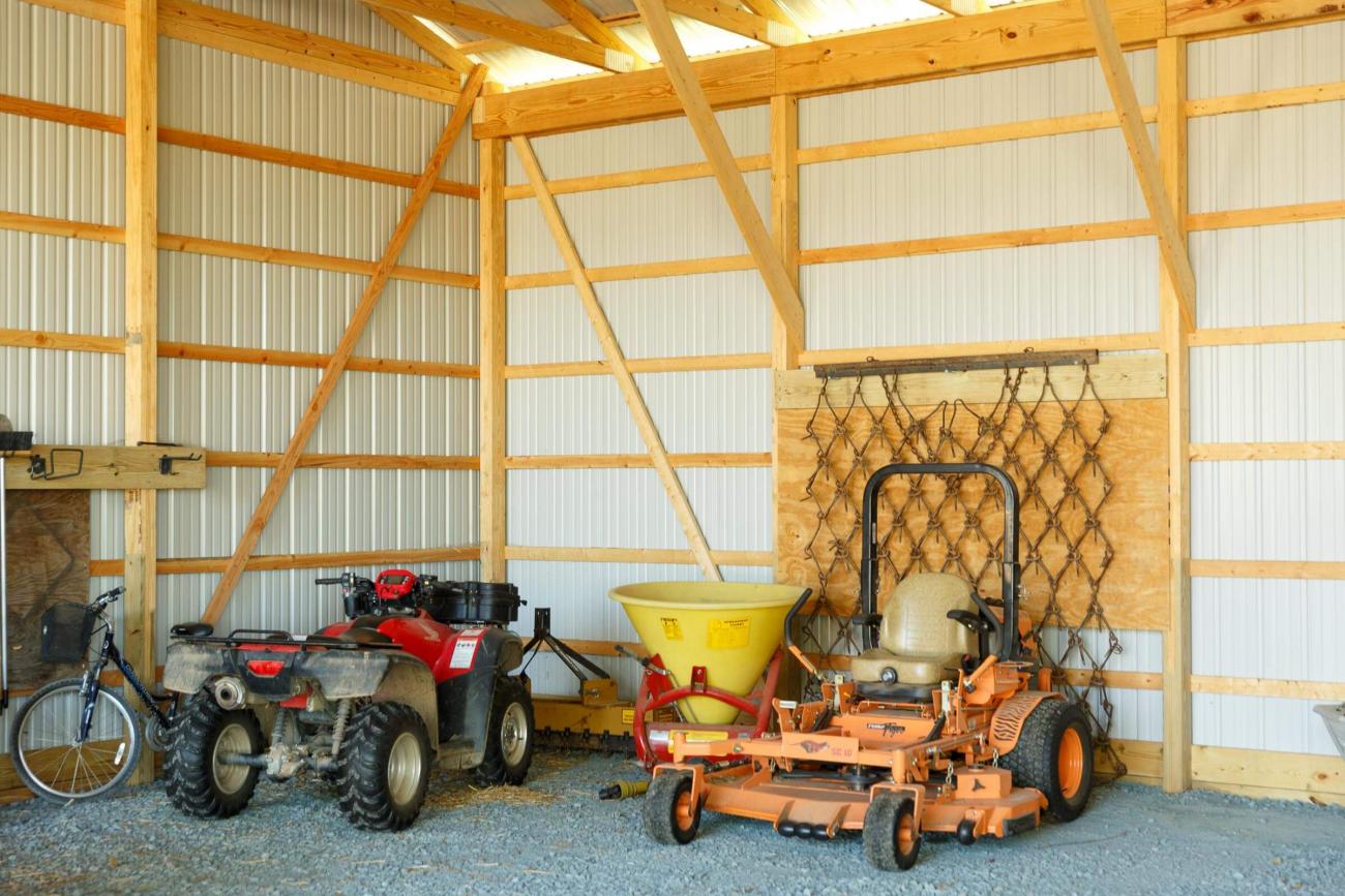 Yellow Metal Shed Inside