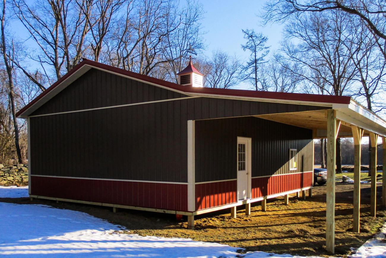 Grey & Red Metal Garage