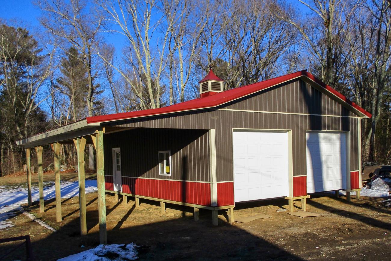 Grey & Red Metal Garage