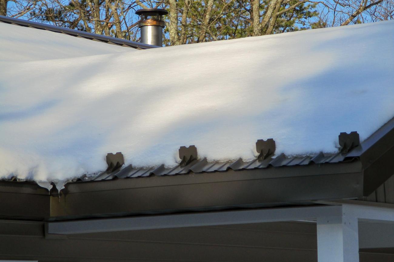 Tan & Brown Metal Shed Roofing