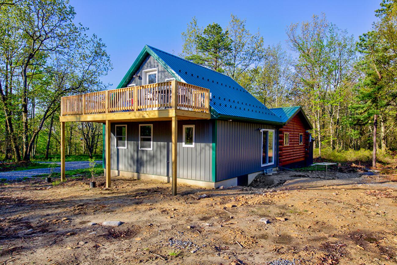 Green Metal Roof Cabin