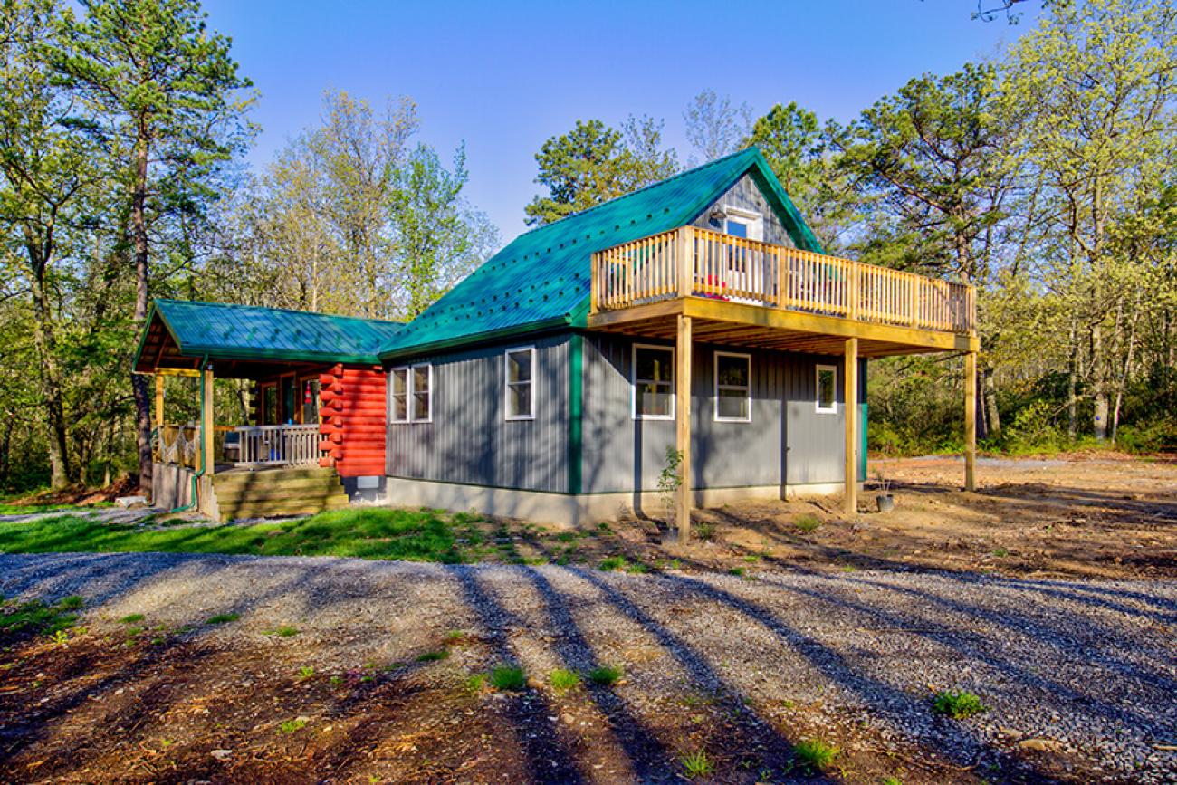Green Metal Roof Cabin