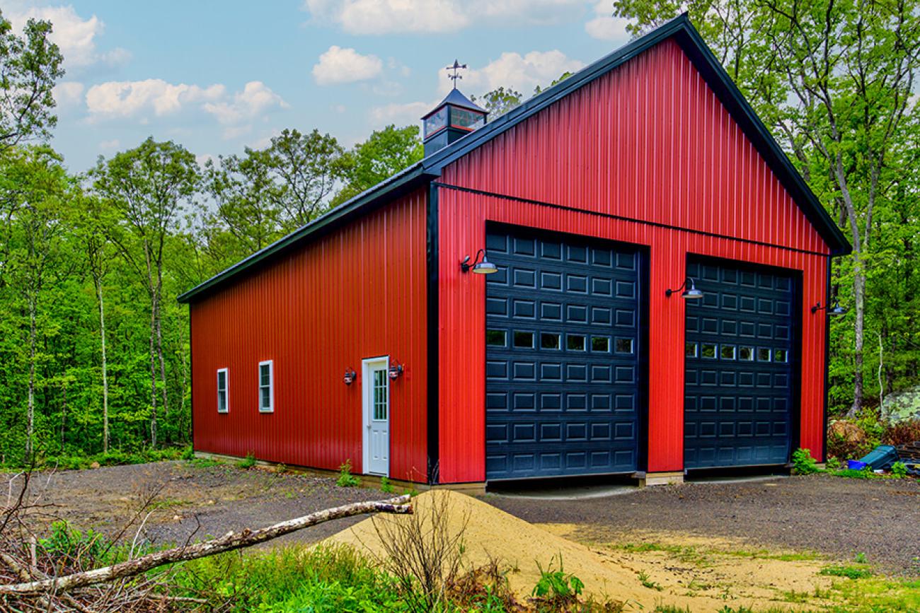 Red & Black Metal Garage
