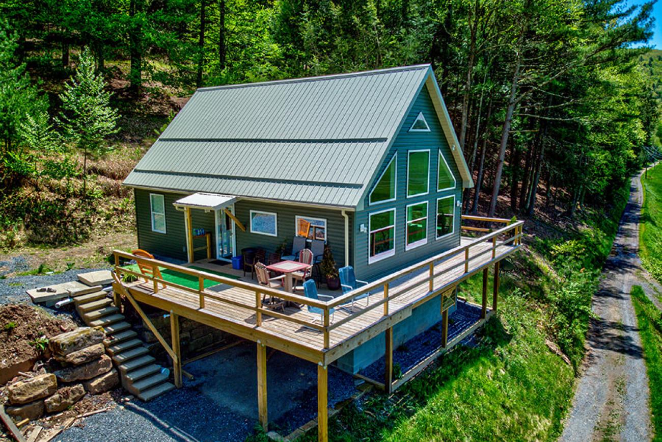 Siding Cabin With Metal Roof