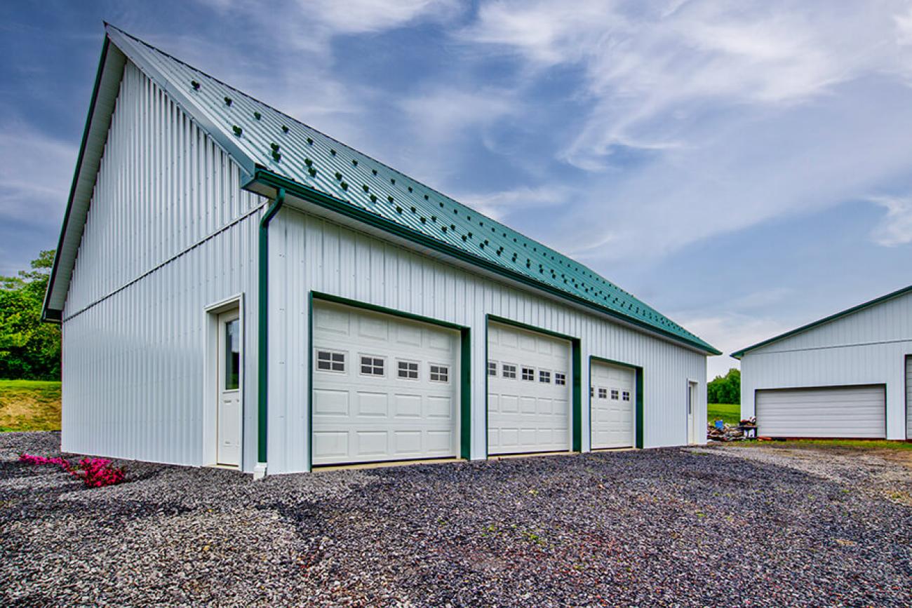 Green Metal Roof Garage