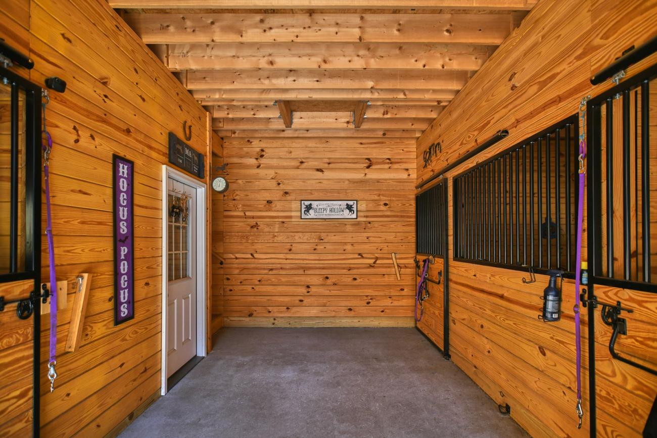 Pine horse stalls