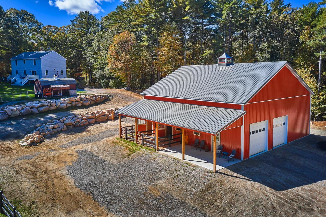 Red Steel Horse Barn