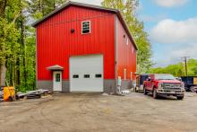 Tall, Red Metal Shed