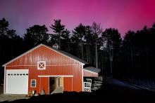 Horse Barn under the Northern Lights, Douglas, MA