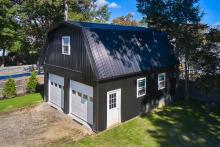 Metal garage with gambrel roof