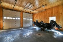 Pine interior walls of garage