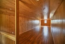 Pine loft in second floor of garage